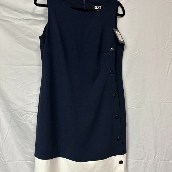 NWT DKNY Navy & White Tank Dress - Picture 2 of 3